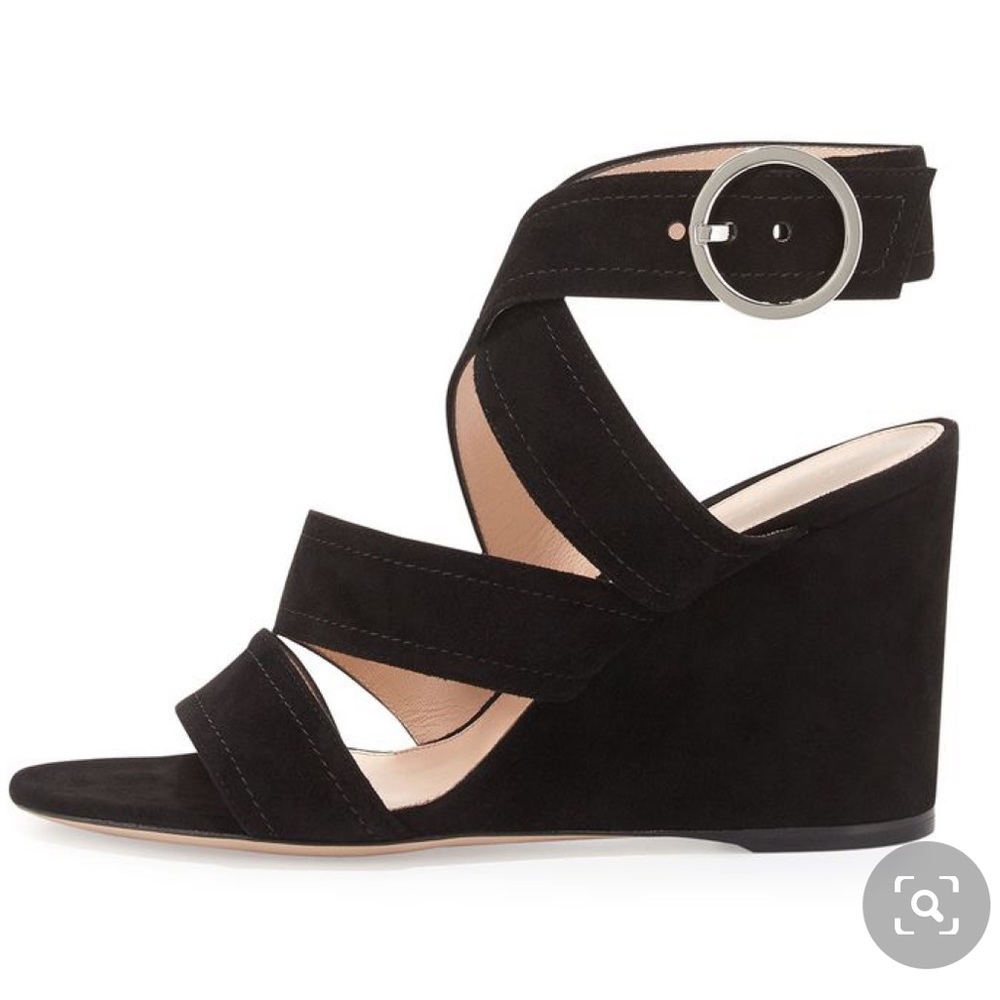 Gianvito Rossi Suede Wedge Sandal - Picture 2 of 7